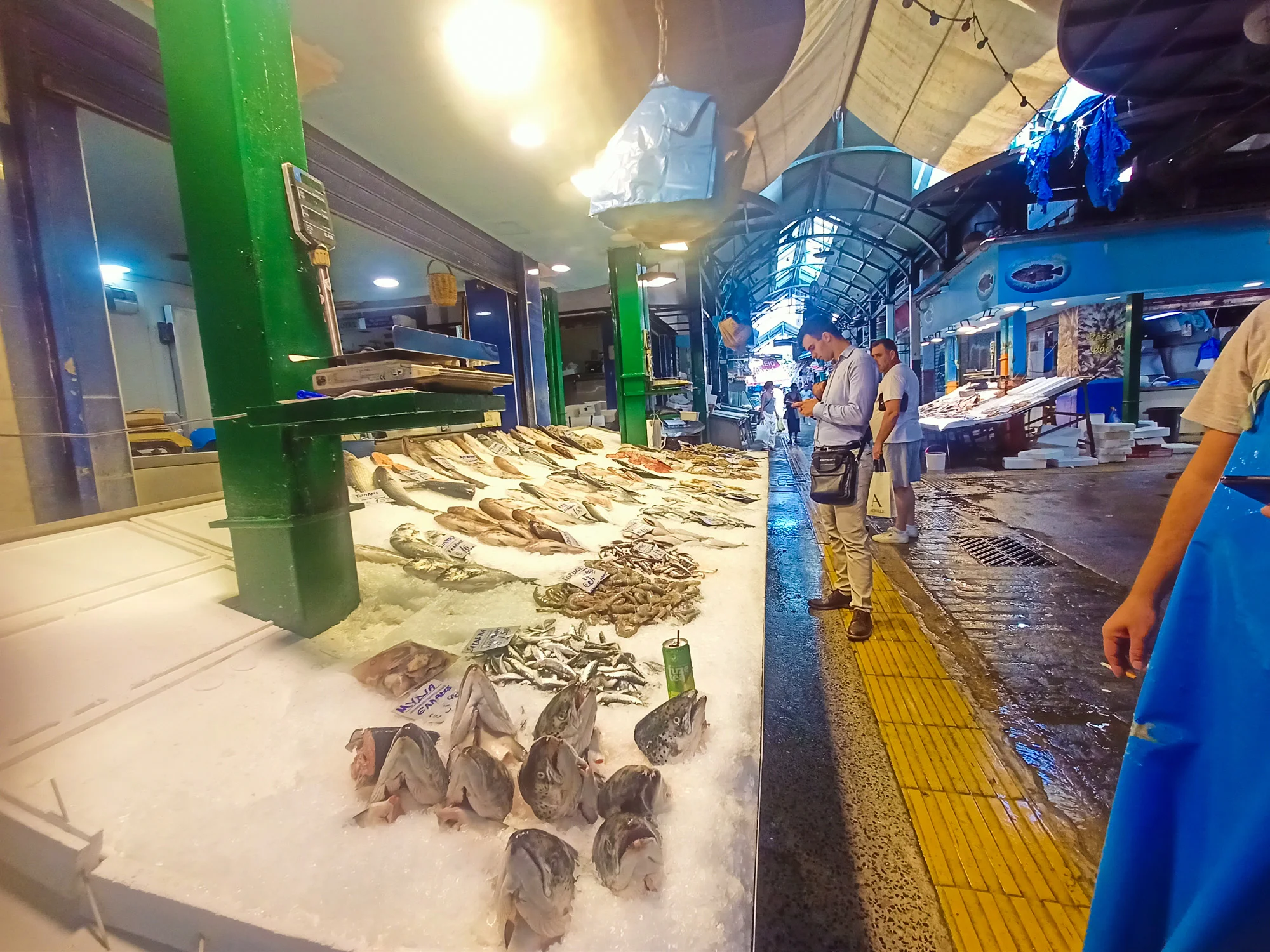 Modiano Market Fish Stalls Thessaloniki Food Tour