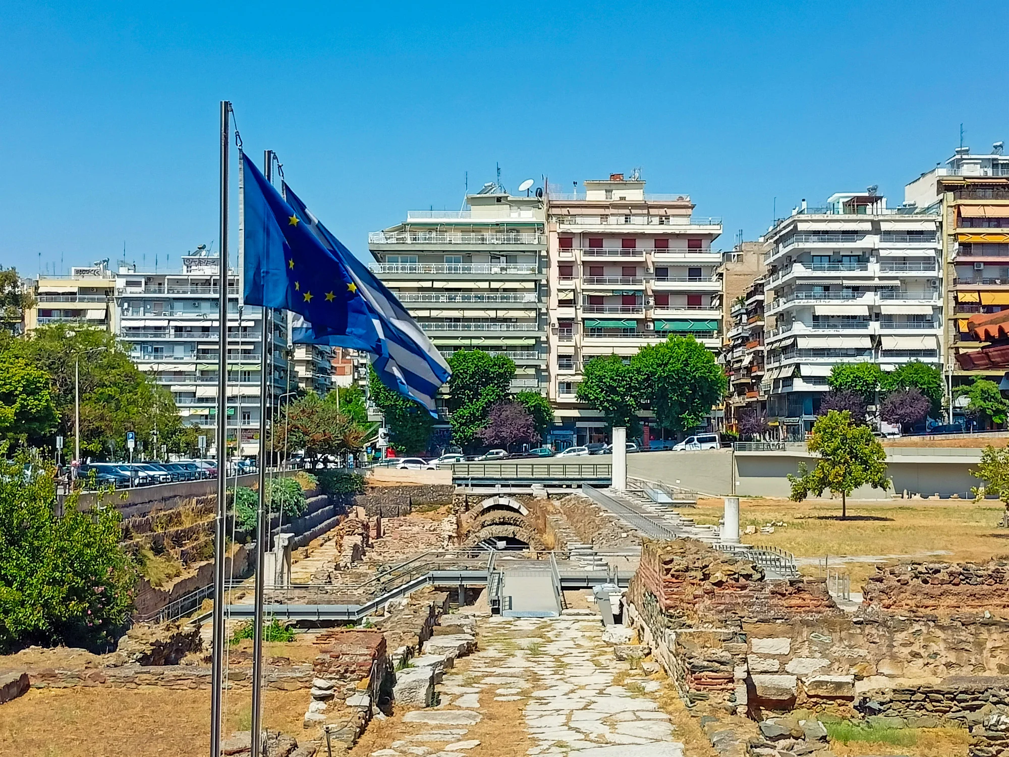 Roman Agora Greek Flag Thessaloniki History Tour