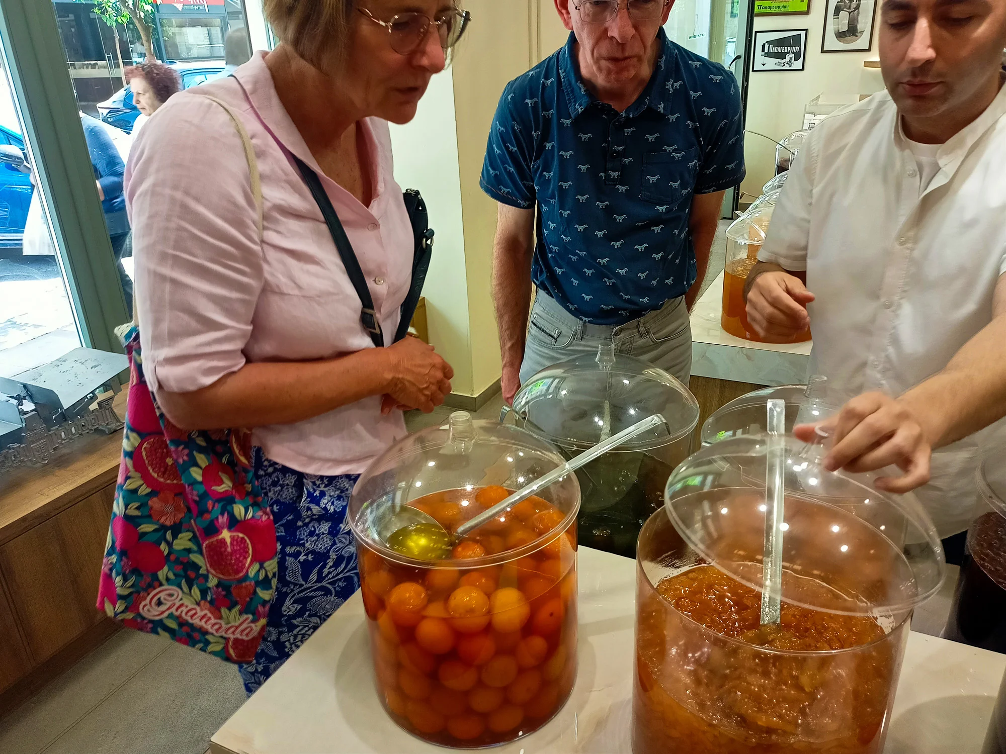 Thessaloniki Food Tour Guests Tasting Local Products